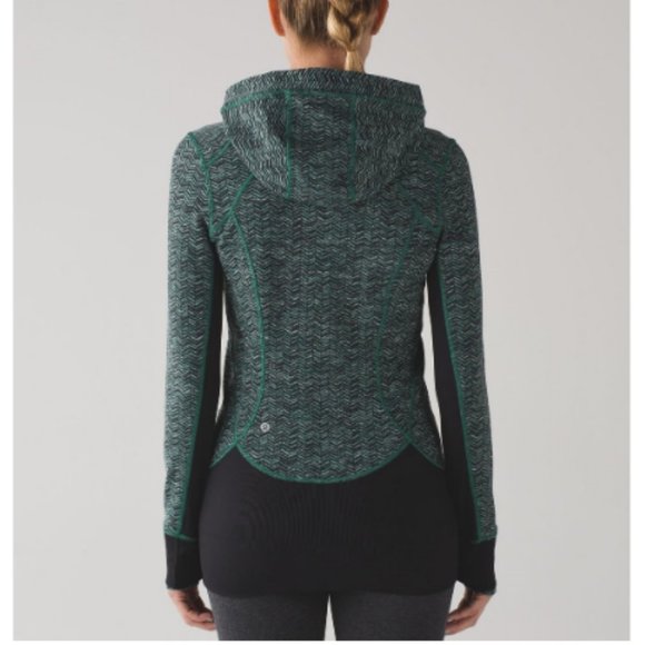 Lululemon Daily Practice Jacket Irregular Spacebone Sea Mist Deep Green / Black - Picture 2 of 14